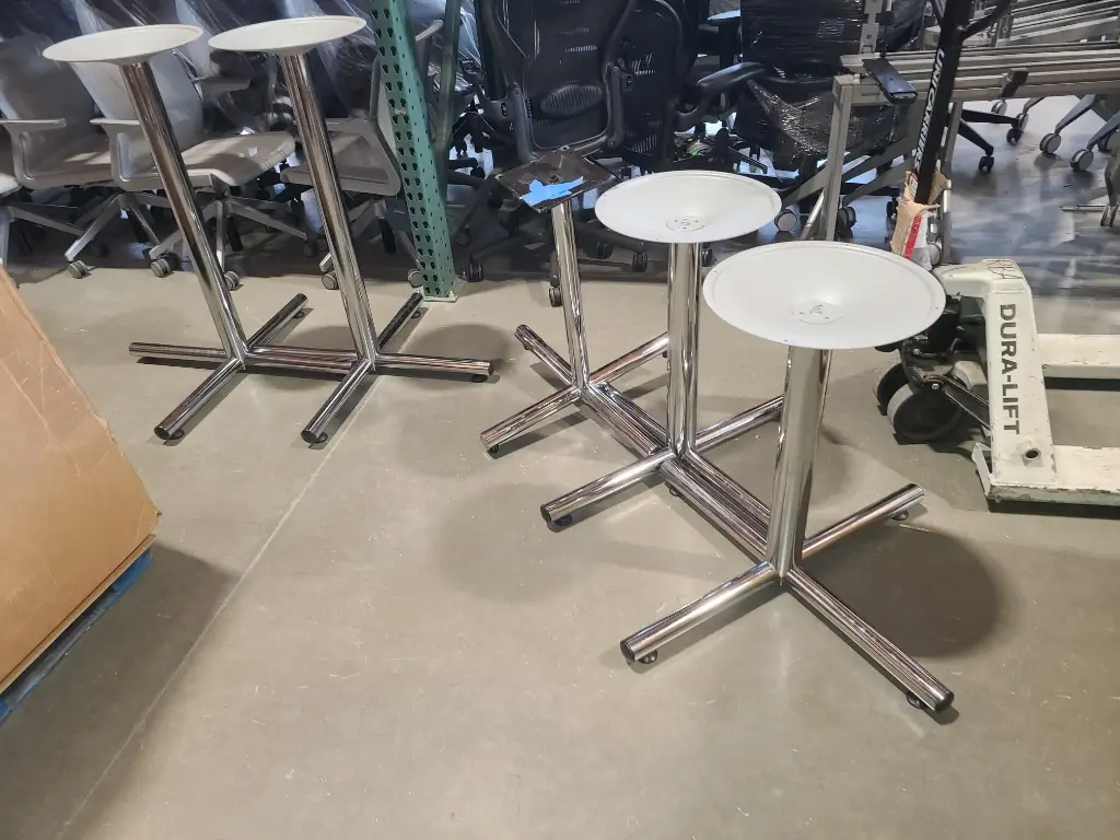Polished Chrome Table Bases w/ Levelers