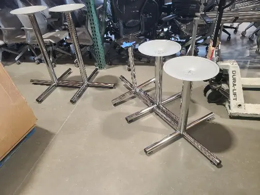 Polished Chrome Table Bases w/ Levelers