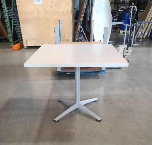 Square 42" White Laminate Table